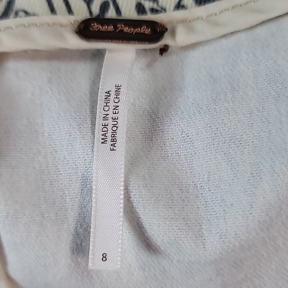 NEW Free People Modern‎ Femme Denim Floral Miniskirt Macadamia Combo Size 8 NWT - Picture 8 of 8